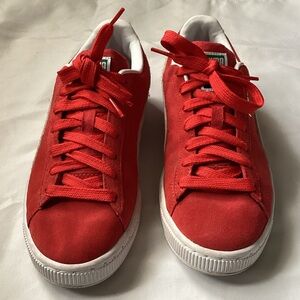 Puma Red and White Classic Sneakers